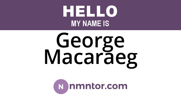 George Macaraeg