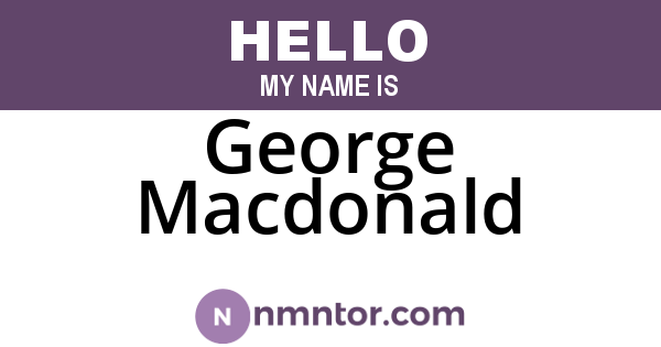 George Macdonald