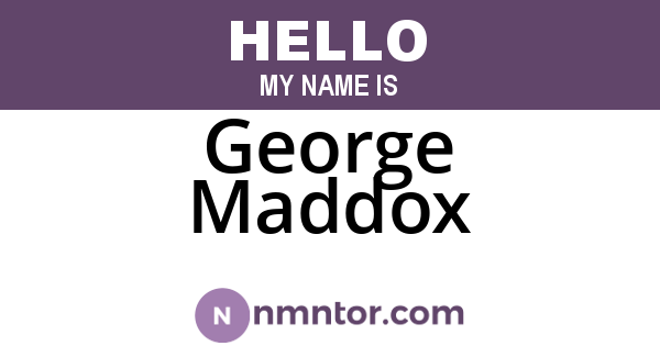 George Maddox