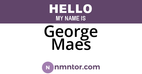 George Maes