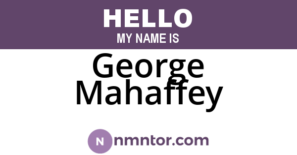 George Mahaffey
