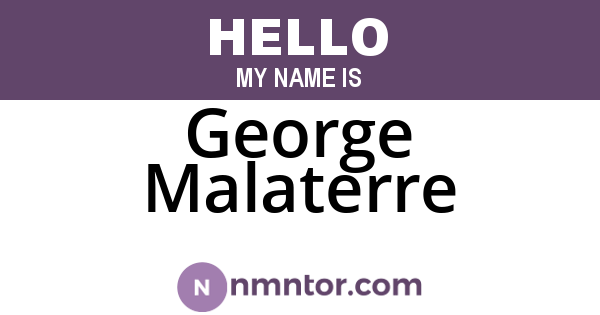 George Malaterre