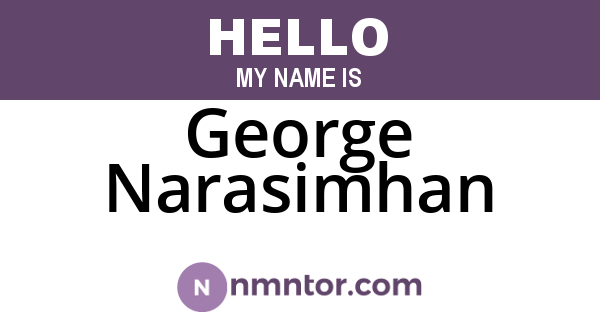 George Narasimhan