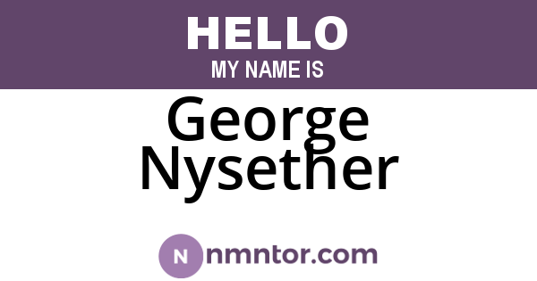 George Nysether