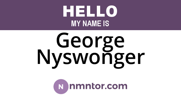 George Nyswonger