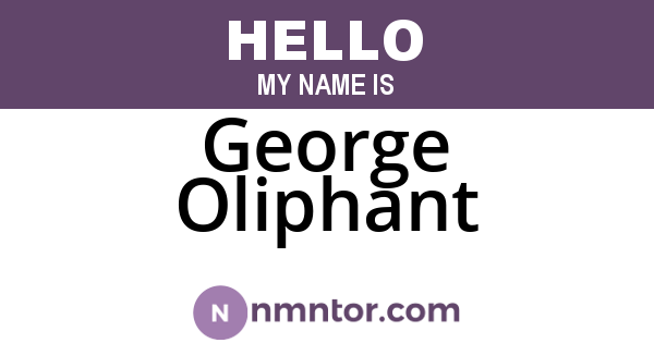 George Oliphant