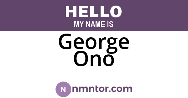 George Ono