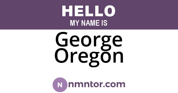 George Oregon