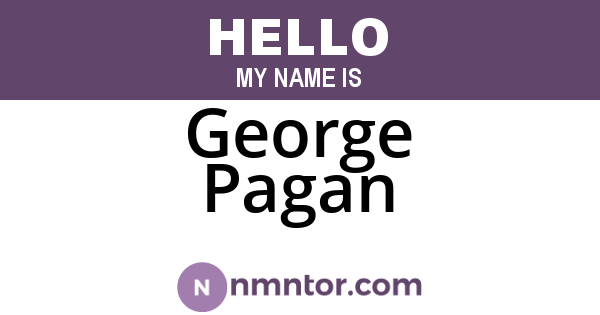 George Pagan