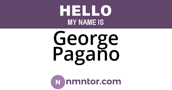 George Pagano