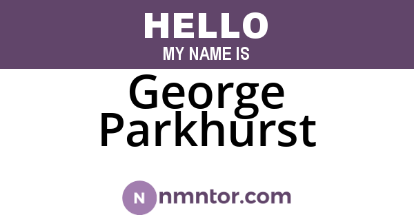 George Parkhurst