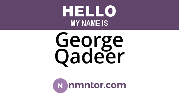 George Qadeer