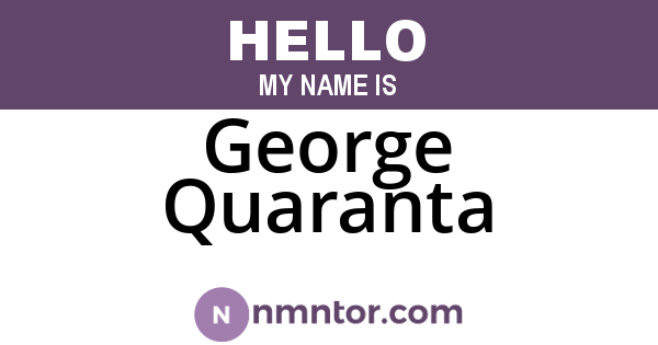 George Quaranta