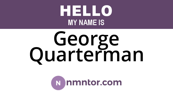 George Quarterman