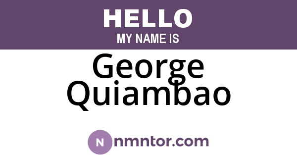 George Quiambao