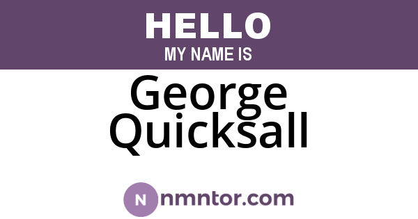 George Quicksall