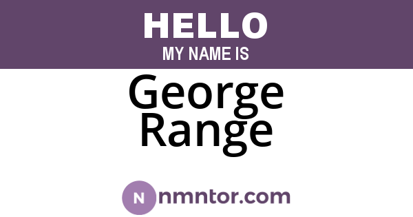 George Range