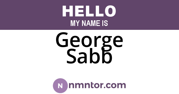 George Sabb