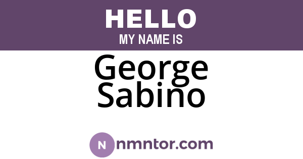 George Sabino
