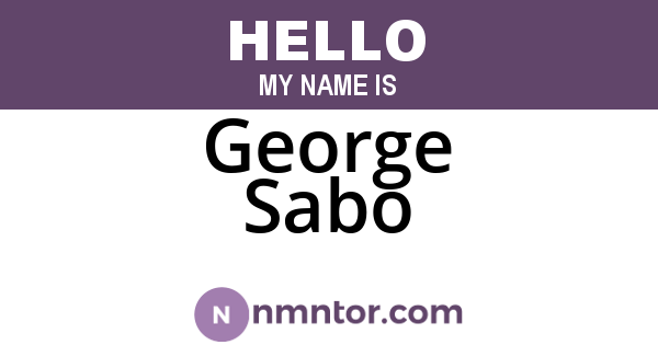 George Sabo