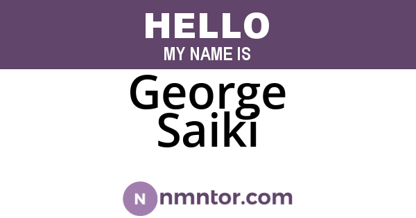 George Saiki