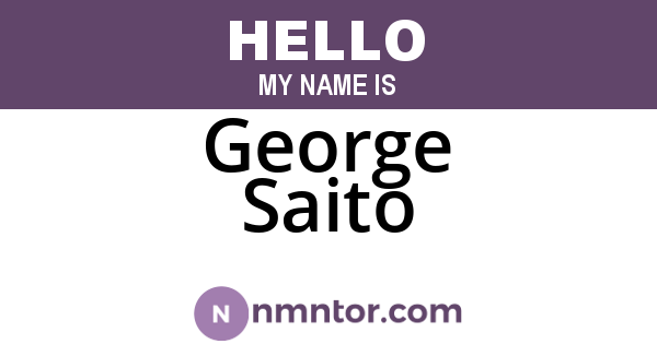 George Saito