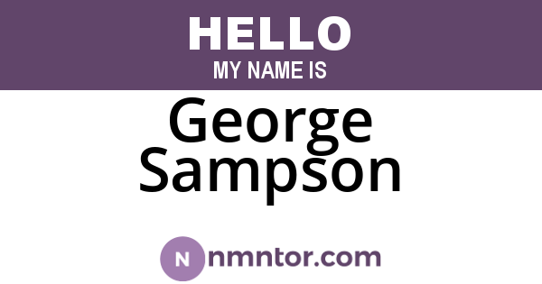 George Sampson