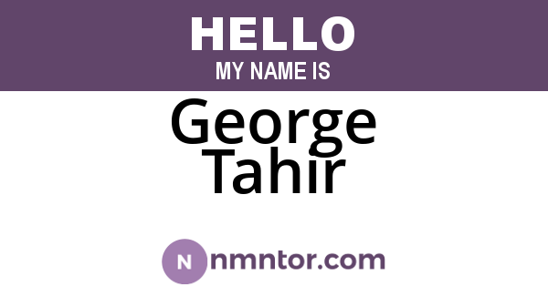 George Tahir