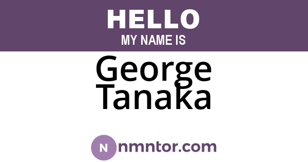 George Tanaka