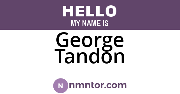 George Tandon