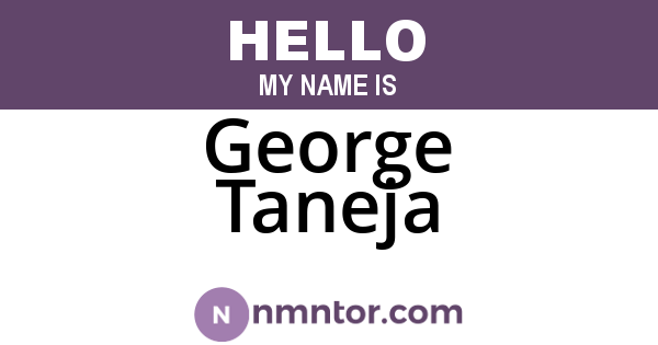 George Taneja