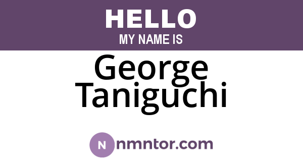 George Taniguchi