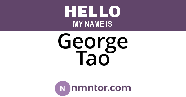 George Tao