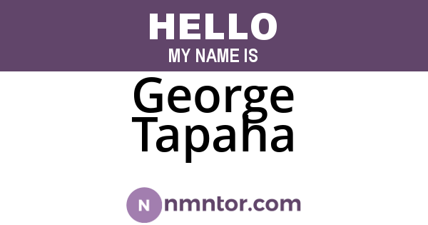 George Tapaha