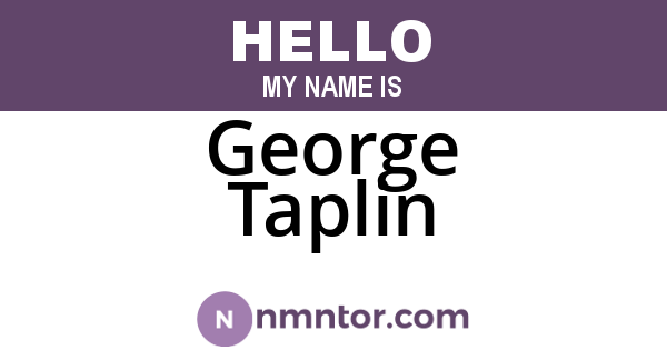 George Taplin