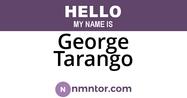 George Tarango