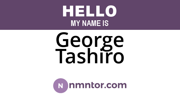 George Tashiro