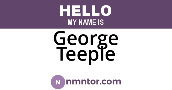 George Teeple