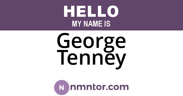 George Tenney