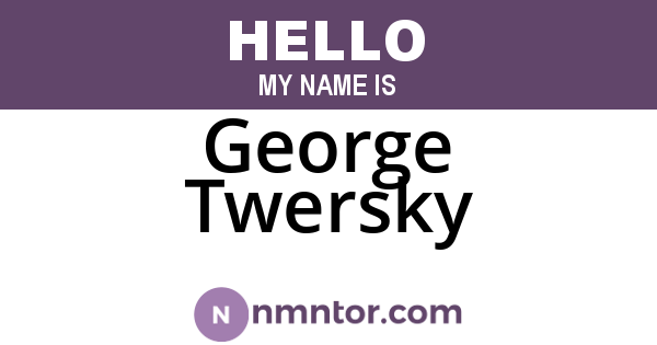 George Twersky