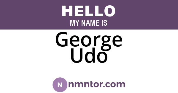 George Udo