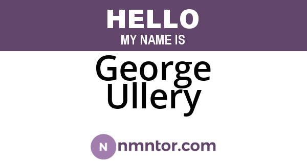 George Ullery