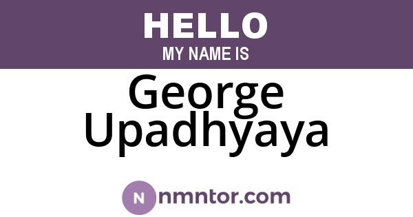George Upadhyaya