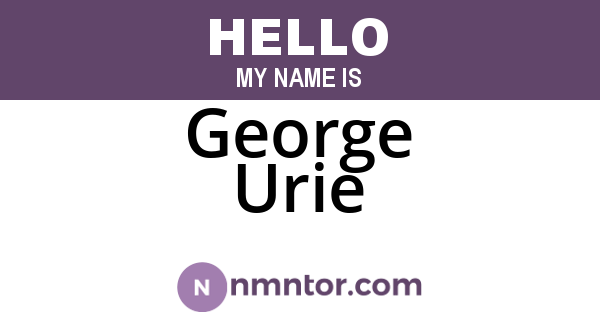 George Urie