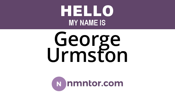 George Urmston