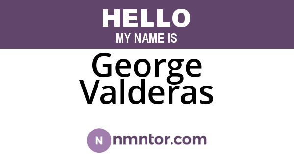 George Valderas