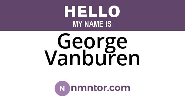 George Vanburen