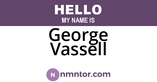 George Vassell