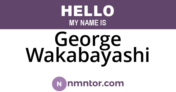 George Wakabayashi