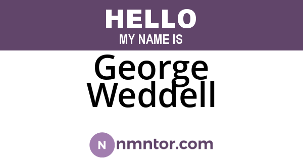 George Weddell